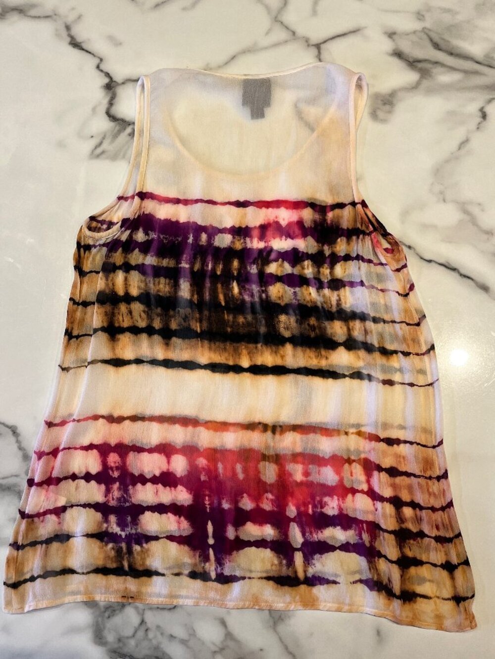 Bobeau Scoop Neck Tank Top Blouse Shibori Tie Dye Medium - Picture 6 of 12